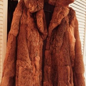 Never worn caramel/brown Rabbit fur coat size medium